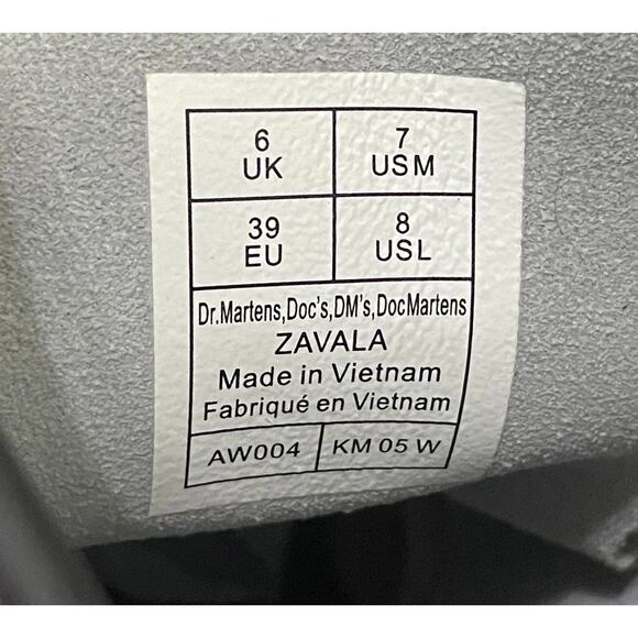 Dr. Martens Zavala Combat Boots White Ladies 8 Leather Moto Grunge Goth Punk - Picture 8 of 8